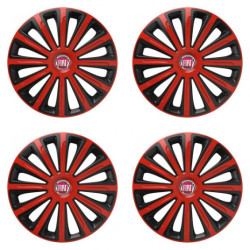 Poklice pro Fiat (červené) 16 TREND red and black