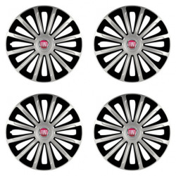 Poklice pro Fiat (červené) 16 TREND silver and black