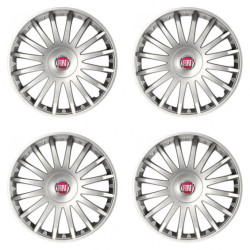 Poklice pro Fiat (červené) 16 CRYSTAL silver