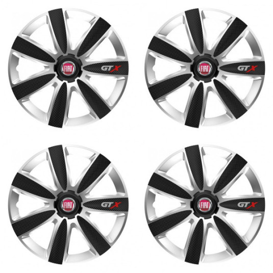 Poklice pro Fiat (červené) 16 GTX CARBON silver/black