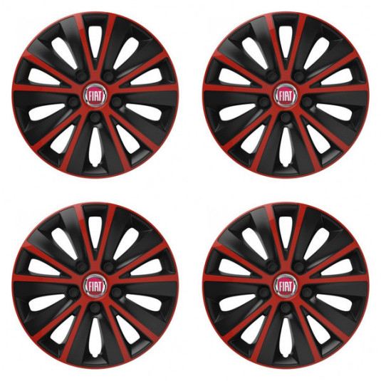 Poklice pro Fiat (červené) 16 RAPIDE red and black