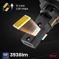 LED žárovky X4-series AVIATOR H7/H18 6500K max 44W AMIO-03764