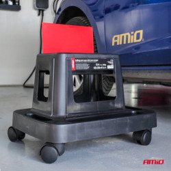 Dílenská stolička na kolečkách s úložným prostorem na nářadí 150 kg AMiO-04269