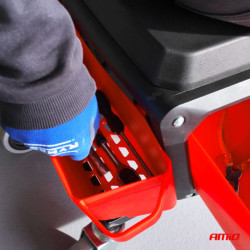 Dílenská stolička na kolečkách s úložným prostorem na nářadí 150kg AMiO-04268