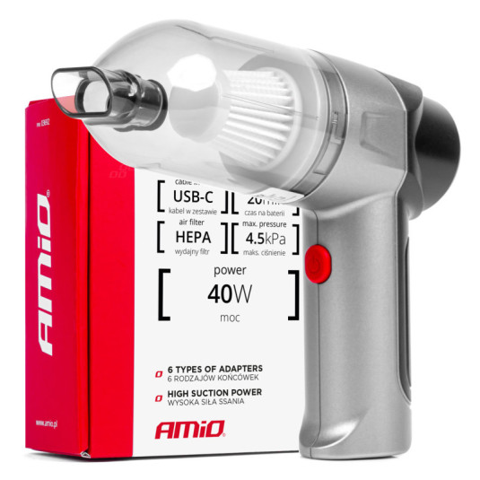 Bezdrátový vysavač do auta HEPA AMiO-03692