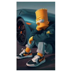 Samolepka na boční B sloupky auta - Bart Simpson