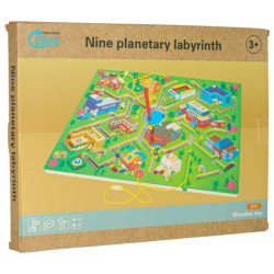 Magnetická dřevěná desková hra s bludištěm na cesty – Velké město, pro 2 hráče.