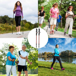 Nordic walking palice skladacie 2 kusy červené