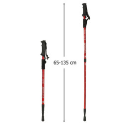 Nordic walking palice skladacie 2 kusy červené