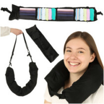 Cestovní polštář cestovní rohovková opěrka hlavy opěrka krku úložný prostor pro plnění černá