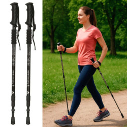 Nordic walking palice skladacie 2 kusy čierne