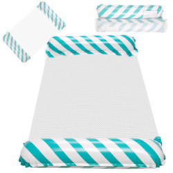 Nafukovací plážová matrace houpací síť vodní lehátko křeslo bazén, modrá