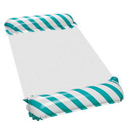 Nafukovací plážová matrace houpací síť vodní lehátko křeslo bazén, modrá