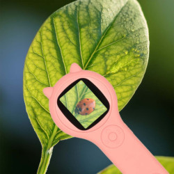 Digitální lupa a mikroskop s kamerou, růžová