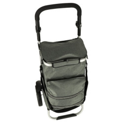 Nákupná taška na kolieskach s rámom 100 cm sivá