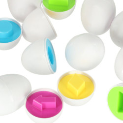 Vzdělávací puzzle třídič tvarů vajíček 12 ks slepice