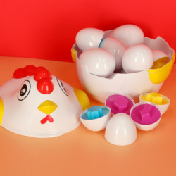 Vzdělávací puzzle třídič tvarů vajíček 12 ks slepice