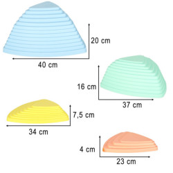 Senzorická dráha riečne kamene, 11 prvkov- pastelová