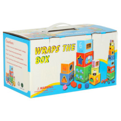 Vzdělávací dřevěná věž třídička tvarů, která učí počítat 71cm XXL