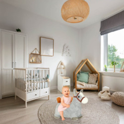 Plyšový gumový skákací koník