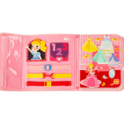 Senzorická manipulační deska montessori batoh, růžová