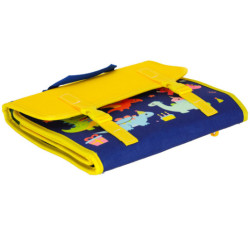 Smyslová manipulační deska montessori batoh, modrá