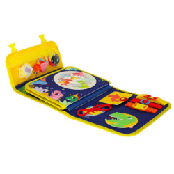 Smyslová manipulační deska montessori batoh, modrá