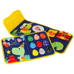 Smyslová manipulační deska montessori batoh, modrá