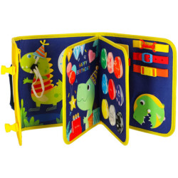 Smyslová manipulační deska montessori batoh, modrá