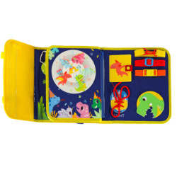 Smyslová manipulační deska montessori batoh, modrá