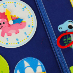 Smyslová manipulační deska montessori batoh, modrá