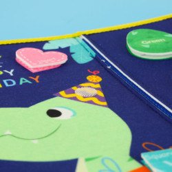 Smyslová manipulační deska montessori batoh, modrá