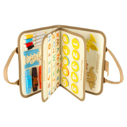 Smyslová manipulační deska montessori dinosaurus case