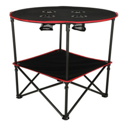Cestovní skládací stolek s kryte, černý