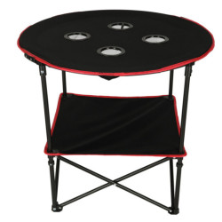 Cestovní skládací stolek s kryte, černý