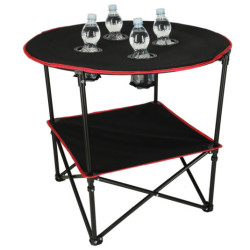 Cestovní skládací stolek s kryte, černý