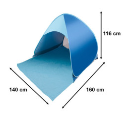 Samorozkládací zahradní plážový stan modrý