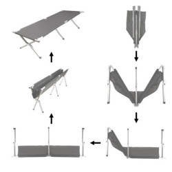 Skládací cestovní postel canada black 150kg