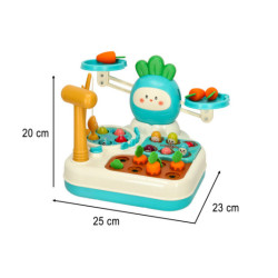 Roztomilá interaktivní hračka mrkev 4v1 modrá