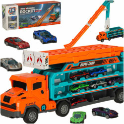 Obytný přívěs s dráhovým skluzem 6el oranžový