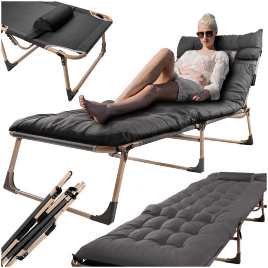 Skládací polní postel Tourist 198 cm- tmavě šedá