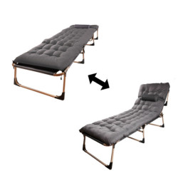 Skládací polní postel Tourist 198 cm- tmavě šedá