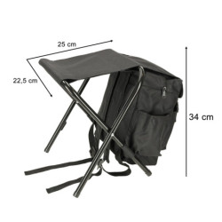 Rybářské cestovní křeslo bez opěradla, černé