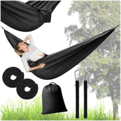 Kempingová houpací síť cestovní houpací síť 270cm černá