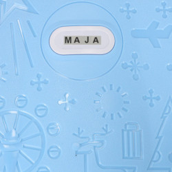 Dětský cestovní kufr na kolečkách, příruční zavazadlo, modrý