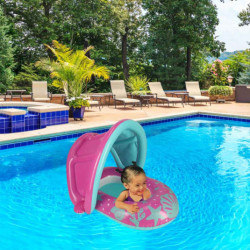 BESTWAY 34091 Nafukovací ponton se stříškou růžový