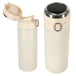 Termohrnek s náustkem LED termoska 420ml, béžový