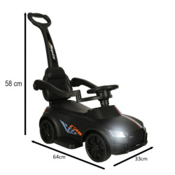 Kočárek se zvukem a světly, černý