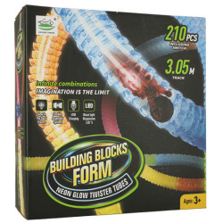 Dlouhá trubková dráha s rychlým vozem 210 prvků