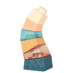 Montessori vzdělávací pyramidová senzorická věž s míčky